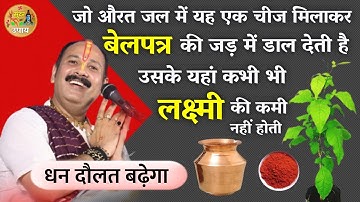 जल में यह एक चीज़ मिलाकर बेलपत्र की जड़ में डाल देने से हमेशा बढ़ती हैं लक्ष्मी - Pradeep Mishra