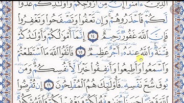 سورة التغابن تصحيح تلاوة بأحكام التجويد لحفص الوجه الثاني صفحة 557