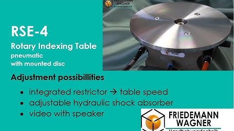 Pneumatic rotary indexing table RSE-4 adjustment possibillities - tablespeed and damping