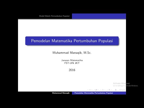 Pemodelan Matematika : Pertumbuhan Populasi