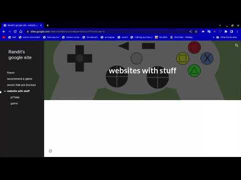 A google site with links to games 