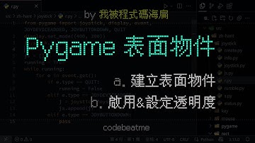 Pygame 表面（影像）透明度控製，Surface 物件簡介｜Python 遊戲開發教學