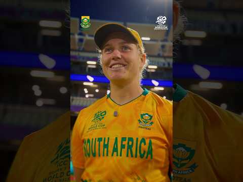 Post Match Reflections with Annerie Dercksen after the #T20WorldCup victory over Pakistan. 🇿🇦🎙️