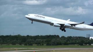 D-AIGS | Lufthansa Airbus A340-300 Takeoff Düsseldorf Runway 23L | 23 June D-AIGS | Lufthansa Airbus A340-300 Takeoff Düsseldorf Runway 23L | 23 June