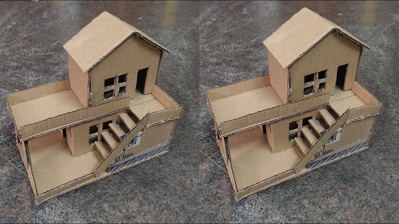How to make miniature house with cardboard | Cardboard craft @Our_Craft ...