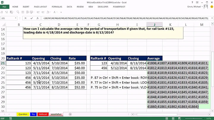Mr Excel & excelisfun Trick 158: Lookup Variable Shipping Rate For All Dates Between A Start & End