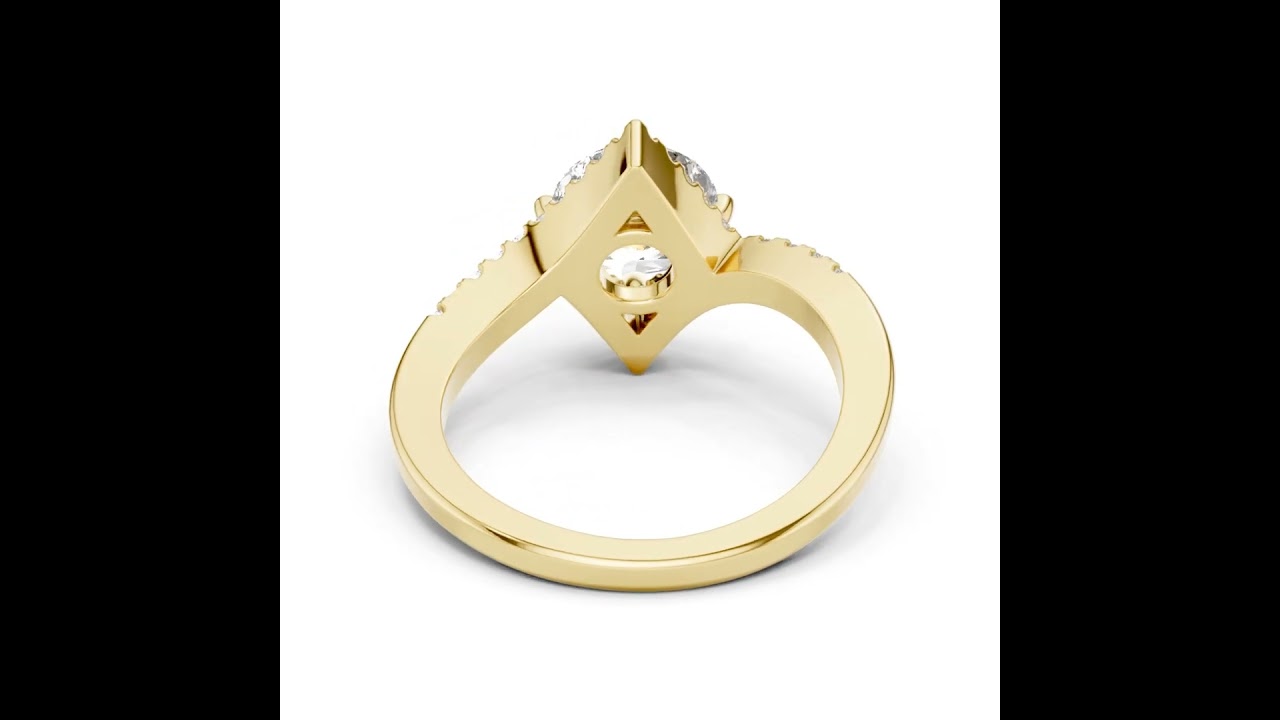 Round Diamond Bypass Shank Wedding Ring