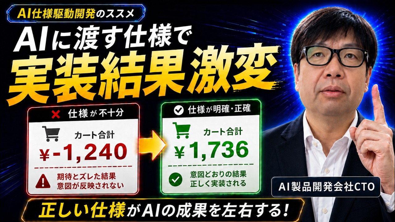 AI仕様駆動開発|AIに丸投げはキケン?「仕様」の有無で開発結果はどう変わるか