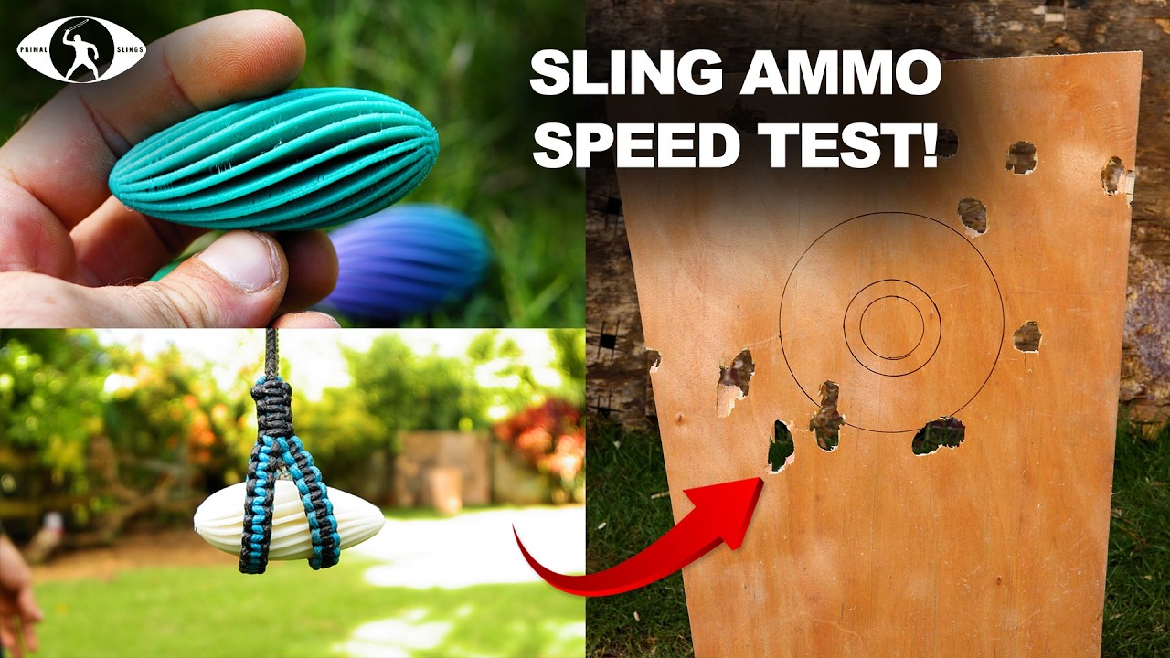 Тест на скорость стрельбы из рогатки: 3D-печатные боеприпасы против речных камней!