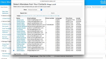 Using WebEx event Centre