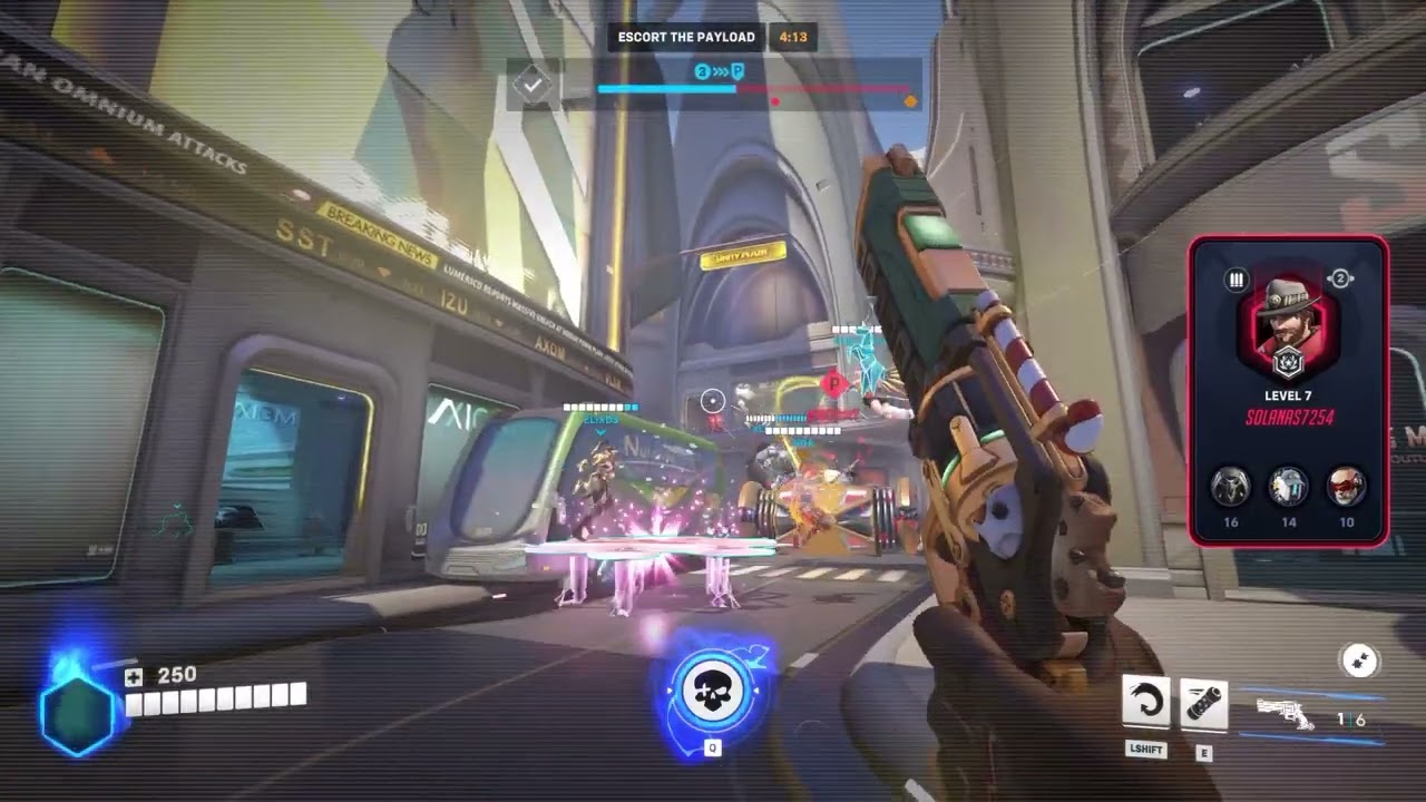 Overwatch2: Ashe gameplay Numbani (no commentary)