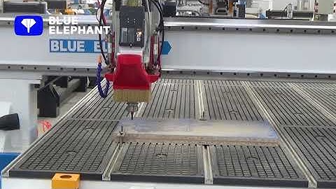 Blue Elephant 2140 ATC CNC Router with rotary device working video