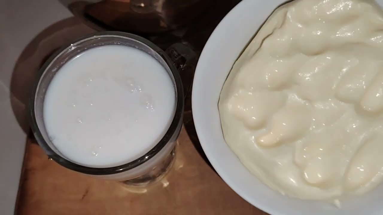 كيفية تحضير اللبن👌🎊 الطبيعي وطريقة استخراج الزبدة البلدية منه#الاكل_ثم_الاكل_ثم_الاكل #اكسبلور 