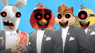 Video thumbnail of "Angry Birds.EXE & Alvin and The Chipmunks.EXE & Minions.EXE & Rabbids Invasion - Coffin Dance Song"