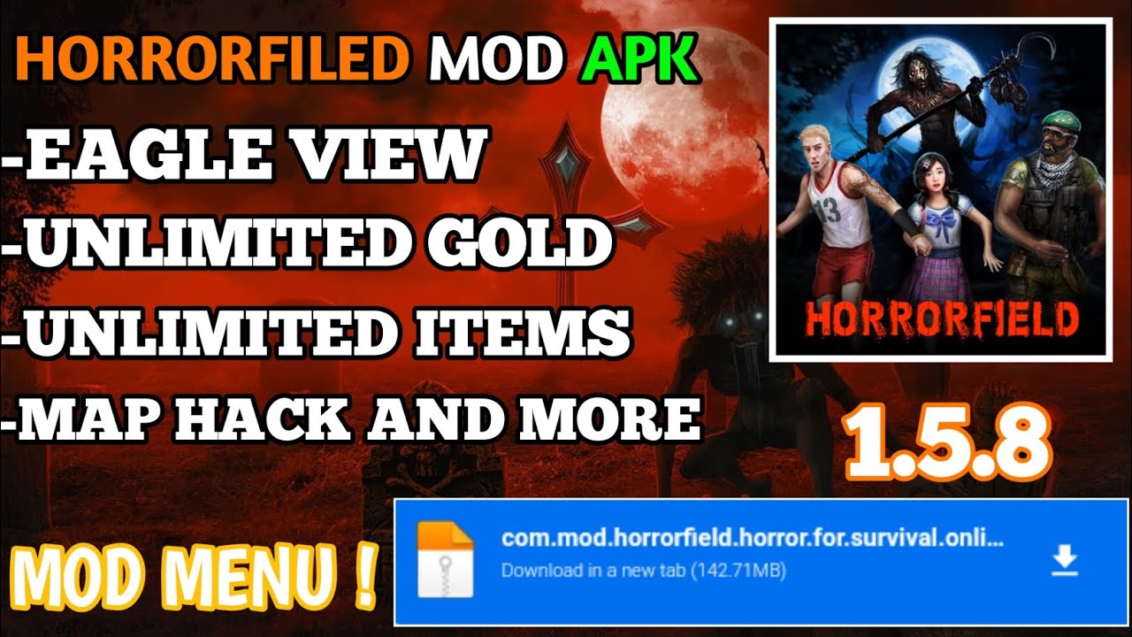 Horrorfield mod apk 1.5.8 Unlimited gold and silver 2023 YouTube