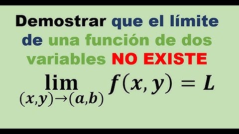 Demostrar que el límite de una función de dos variables no existe (ejemplo 02)