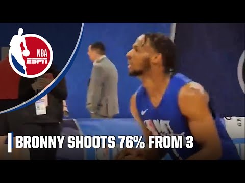 Bronny James shoots 19/25 from the 3-PT line at the 2024 NBA Draft Combine 👀 | NBA on ESPN