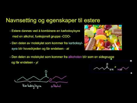 Video: Hvilken karboksylsyre brukes til å danne denne esteren?