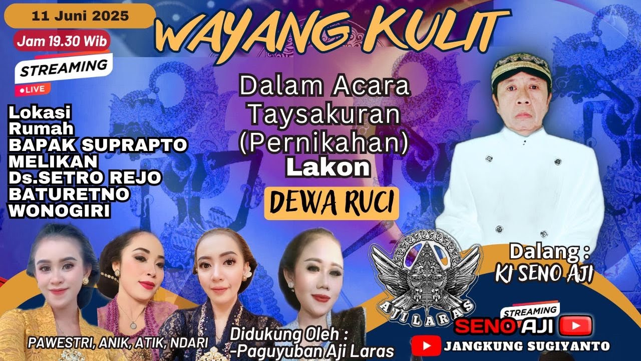 🔴Live Wayang Ki Seno Aji - LAKON DEWA RUCI