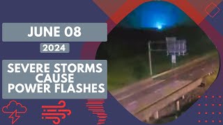 Severe Thunderstorms Spark Power Flashes In Emporia, Kansas On June 08 2024