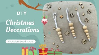 Christmas Ornaments - Wooden Bead Icicle