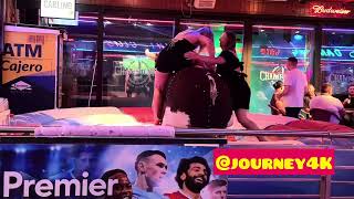 Beauty Girls In Black Clothes Riding On A Bull In Benidorm | Bull Riding 4K