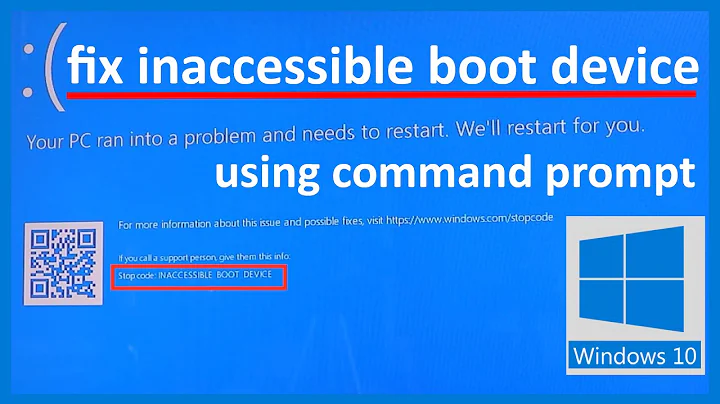 fix inaccessible boot device in windows by using command prompt