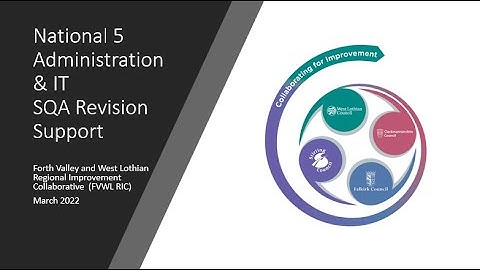 FVWL RIC National 5 Administration and IT SQA Supported Study