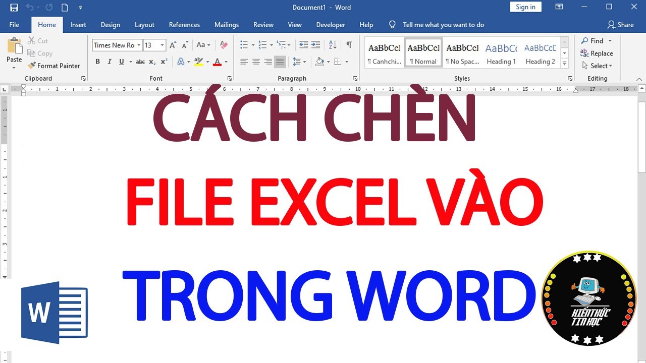 Cách chèn Excel vào Word | Cách chèn bảng Excel vào... - youtube