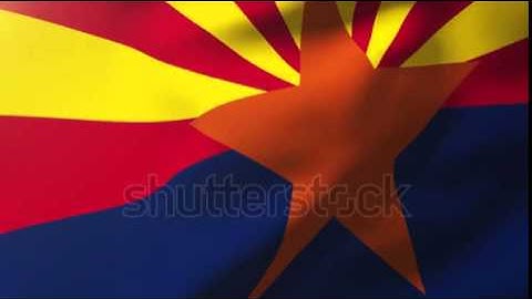 arizona flag waving in the wind. Looping sun rises style. Animation loop Stock video by