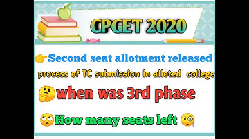 TS CPGET 2020 Information about second phase seat alloted candidates/Announcement of third phase/