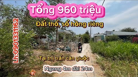Đất thổ cư, shr. Giá rẻ 960 triệu TL . Thị trấn cần giuộc, long an. Lh:0901331162 Thi
