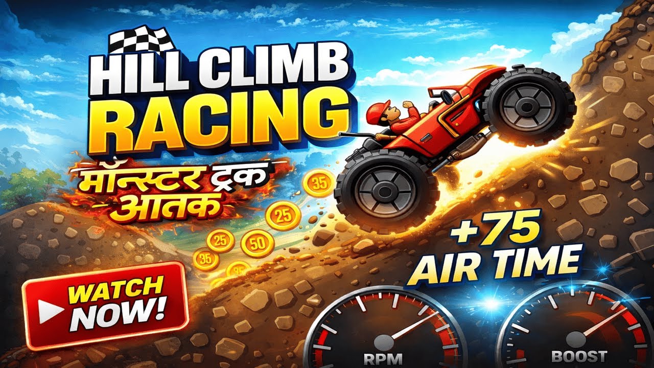 😱 Unlimited AIR TIME Record! Hill Climb Racing Insane Stunts 🚗💥