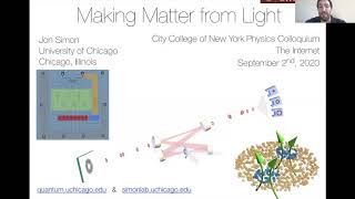 CCNY Physics Colloquium- Jonathan Simon (University of Chicago), Date 09/02/2020