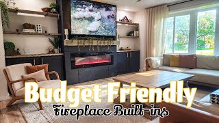 BUDGET FRIENDLY FIREPLACE BUILT-INS / LIVINGROOM MAKEOVER / DIY BUILT-INS AND FIREPLACE