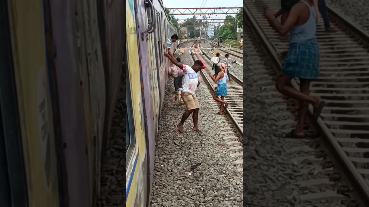 Rail line crossing dangerously 