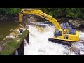 Amazing Removing Dam With Excavator ! Heavy Equipment Busting Dam Compilation