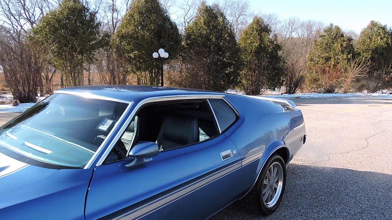 1971 Ford Mustang Mach 1 light blue for sale at www coyoteclassics com