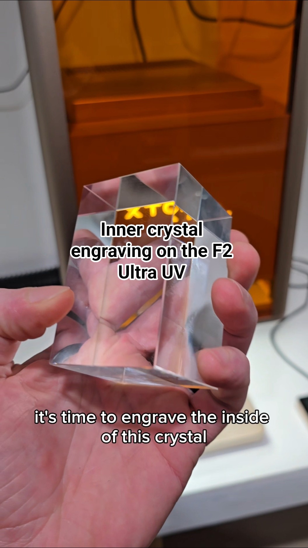 I just engraved the inside of a crystal using the ‪@xToollaser‬ F2