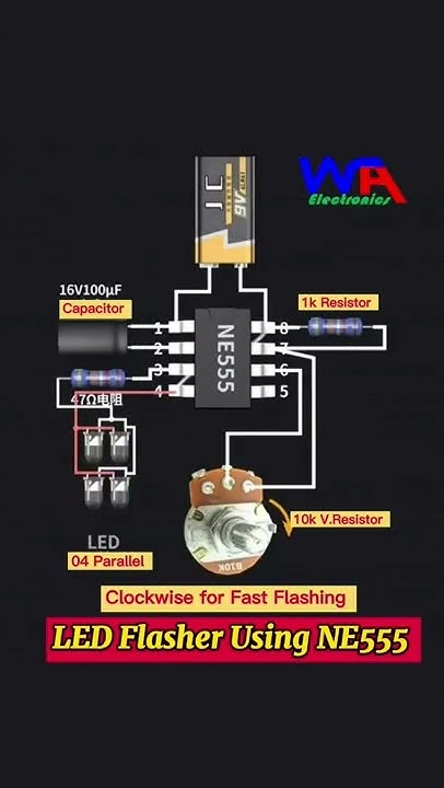 Led Flasher Circuit Using NE555 Timer Ic #electrical #electronic # ...