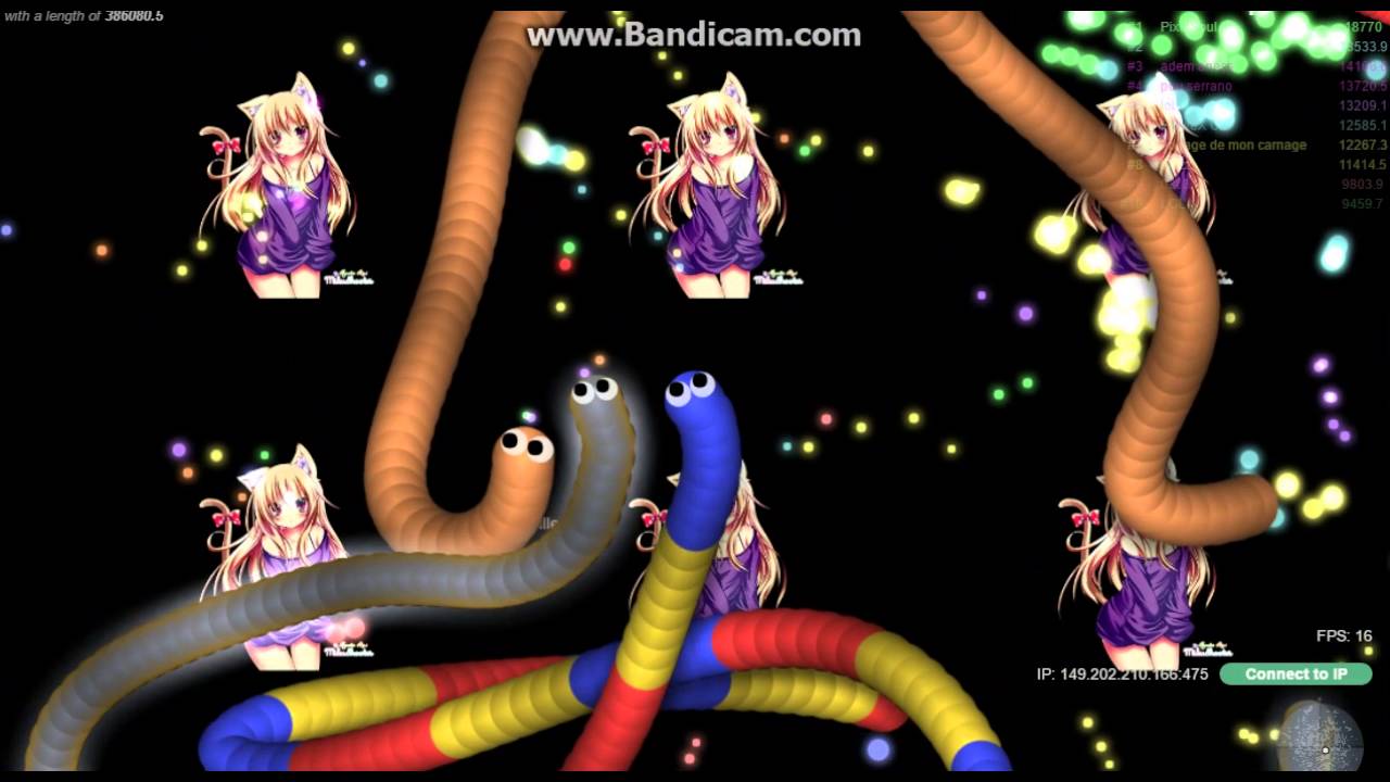 Slither.io 9999 bots? world record? 8999 k mas gameplay ?