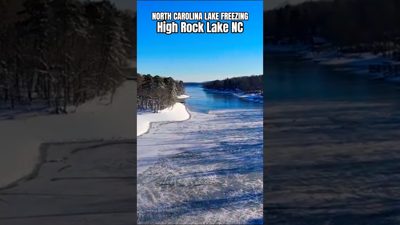 HIGH ROCK LAKE NC AFTER SNOWSTORM DROPS 1 FOOT OF SNOW