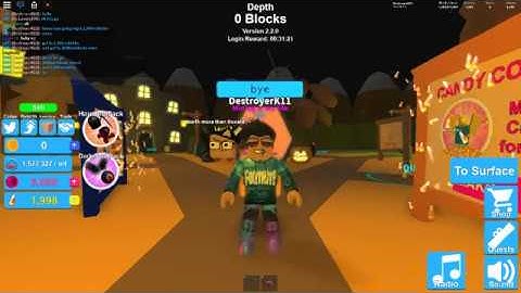 Roblox-Mining Simulator getting to 1billion blocks mined and 1,000 rebirths