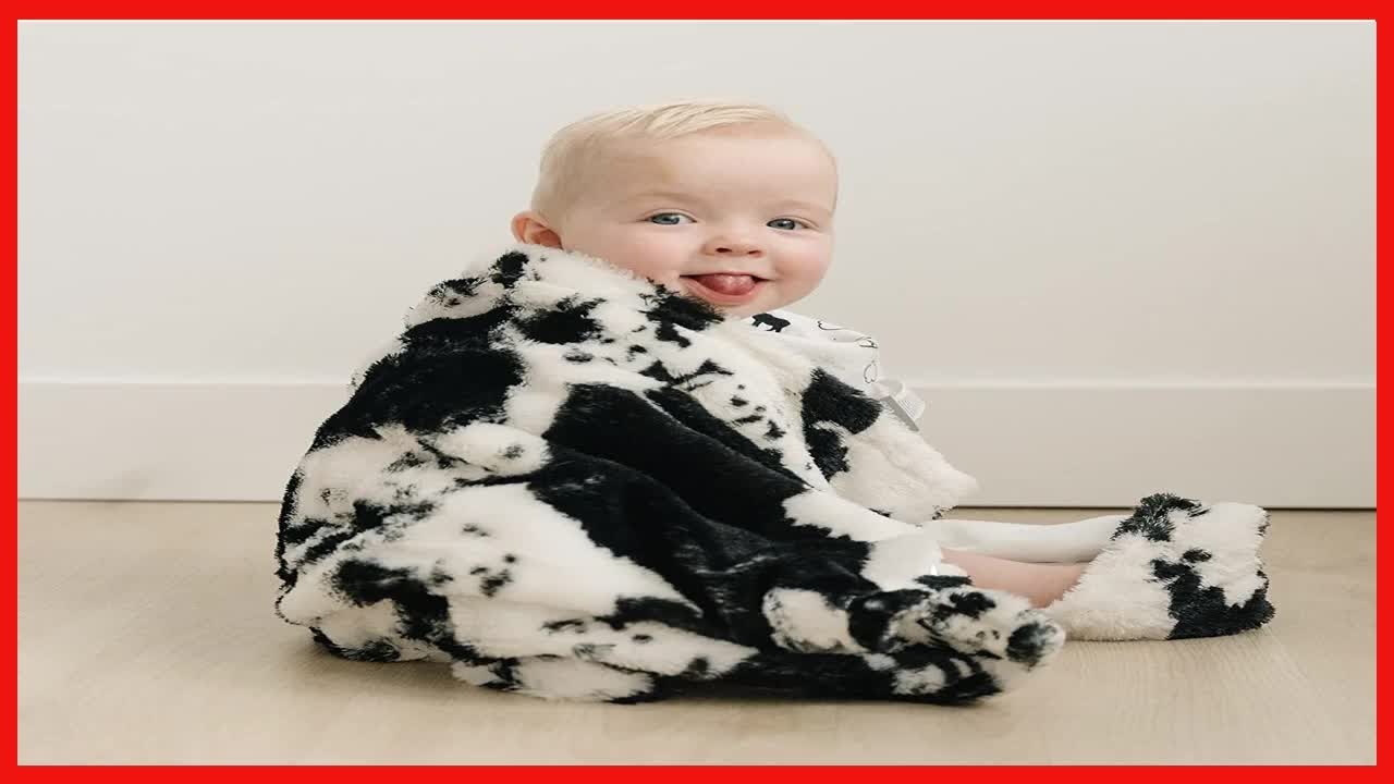 Trend Lab Cow Print Plush Baby Blanket