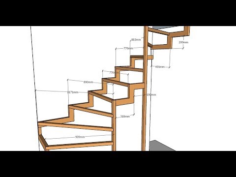 Урок Скетчап (SketchUp) по проектированию металлического каркаса или ломаного косоура.