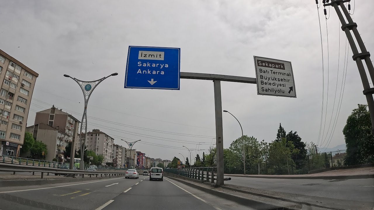 Journey in Turkey from Istanbul to Izmit, Kocaeli via the D100 (E5) Highway [remastered] [HDR]