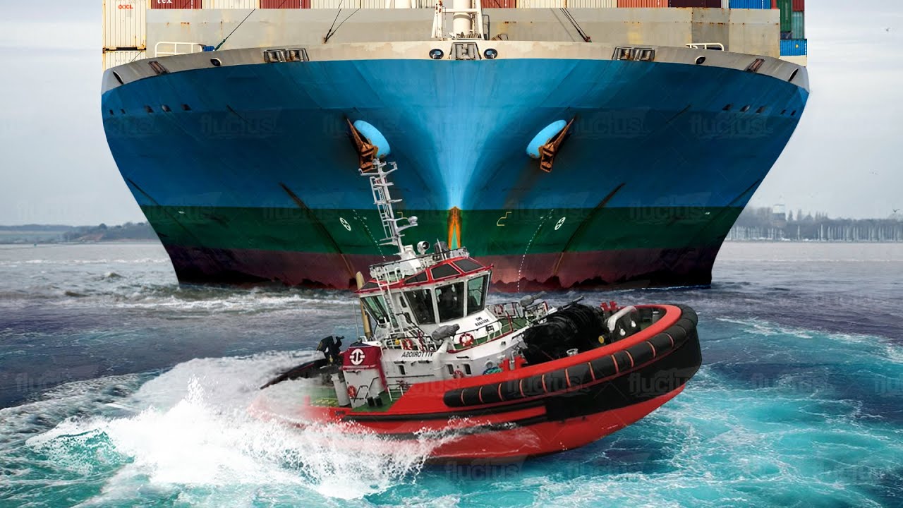 The Insane Amount of Power Tugboats Pack to Move Giant Ships