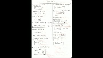 NUCLEI CLASS 12 PHYSICS FORMULA NOTES🔯🔯