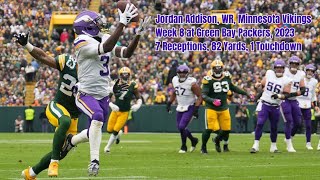 Jordan Addison Week 8 Every Target and Catch Minnesota Vikings at Green Bay Packers NFL 2023