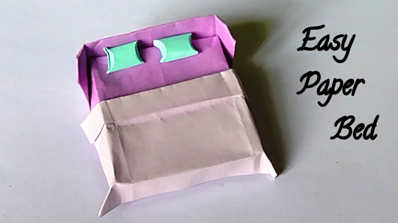 How to make easy paper bed Origami bed Paper bed Origami bed